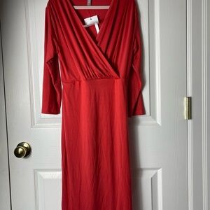 Elegant Red Nursing Dress